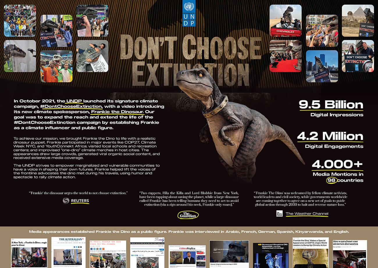 Social Revolt Agency case study for United Nations Development Programme don't choose extinction info graphic